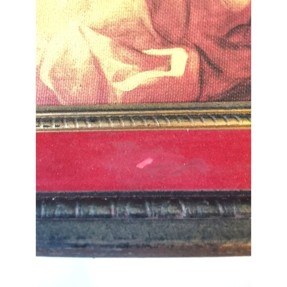 Vintage 1950s Fragonard Young Girl Reading Limited Edition #1210 Red Velvet Trim - Picture 10 of 13